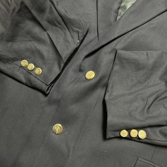 Burberry's Sport Coat Blazer Jacket Men’s 56 Long L Blue Executive Gold Buttons - Picture 2 of 7